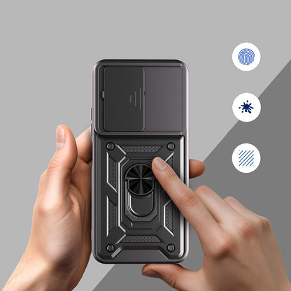 Tecno Spark 40 4G Kılıf Magnetik Standlı Kamera Korumalı Zore Sürgülü Vega Kapak