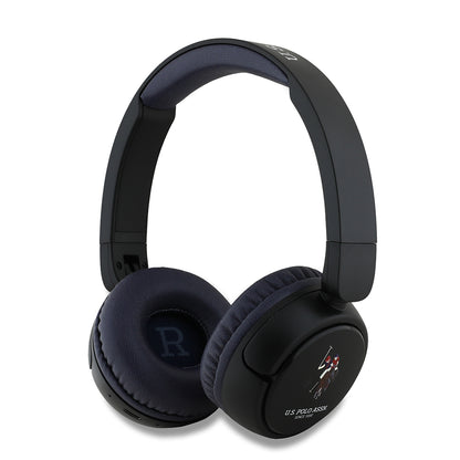 U.S Polo Assn. Orjinal Lisanslı Katlanabilir Ayarlanabilir Baskı Logolu Kulak Üstü Bluetooth Kulaklık v5.3 Siyah