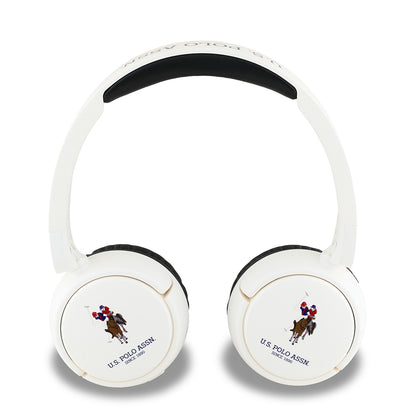 U.S Polo Assn. Orjinal Lisanslı Katlanabilir Ayarlanabilir Baskı Logolu Kulak Üstü Bluetooth Kulaklık v5.3 Siyah