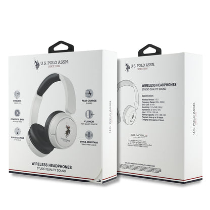 U.S Polo Assn. Orjinal Lisanslı Katlanabilir Ayarlanabilir Baskı Logolu Kulak Üstü Bluetooth Kulaklık v5.3 Lacivert