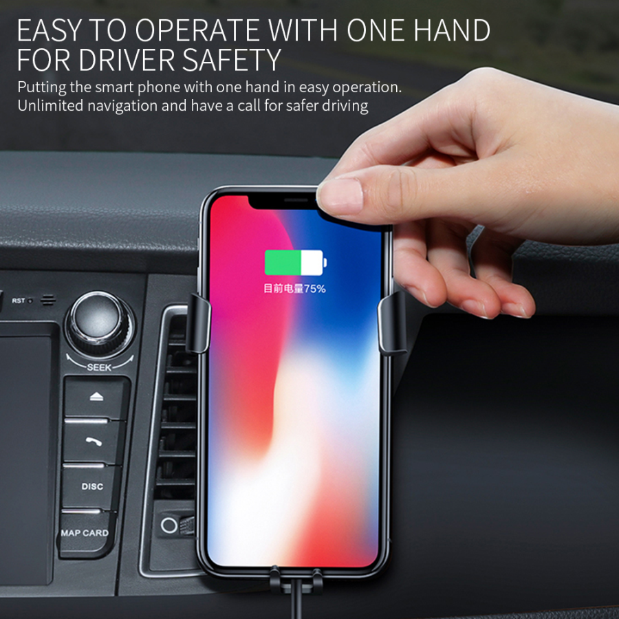 Voero X9 Wireless Araç Telefon Tutucu Siyah