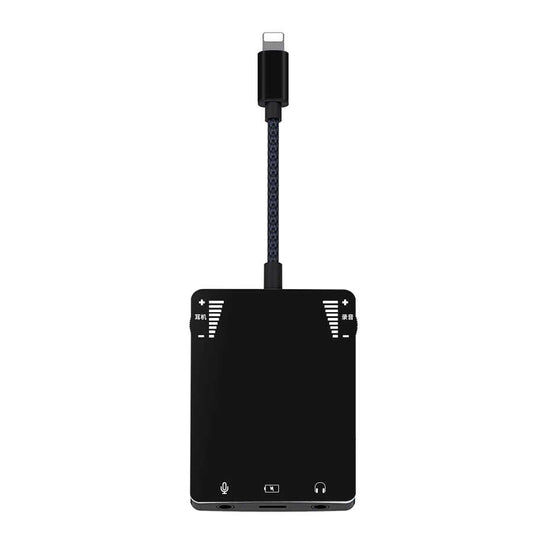 Wiwu 3 in 1 Live Broadcast Lightning Ses Adaptörü Siyah