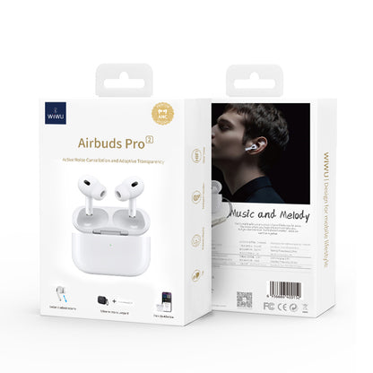 Wiwu Airbuds Pro 2F Aktif Gürültü Önleyicili Kulak İçi Bluetooth Kulaklık Beyaz