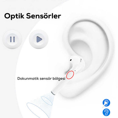 Wiwu Airbuds X Pro Light Sensor Bluetooth Kulaklık Beyaz
