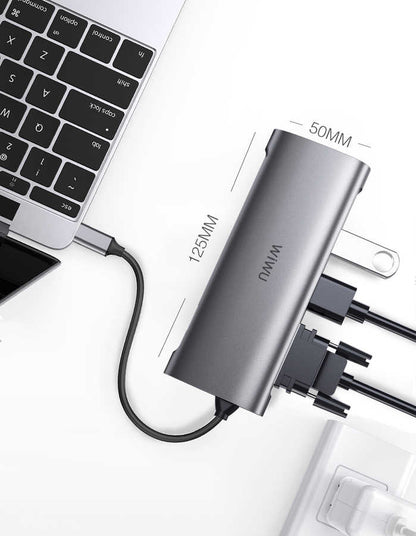 Wiwu Alpha 11312H 11 in 1 Type-C Hub Gri