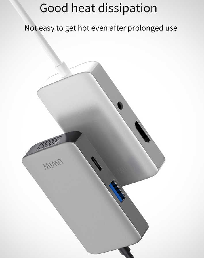 Wiwu Alpha 513HVP Type-C VGA Adaptörü Gri