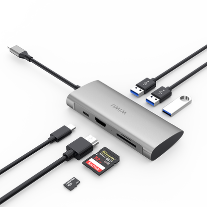 Wiwu Alpha 731HP Type-C Hub Gümüş