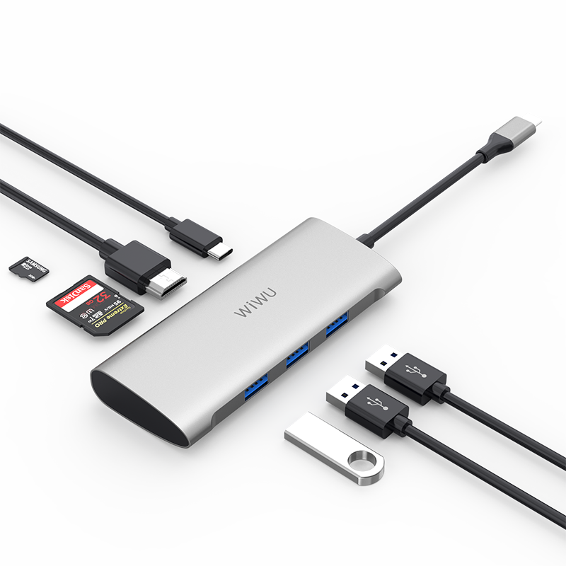 Wiwu Alpha 731HP Type-C Hub Gümüş