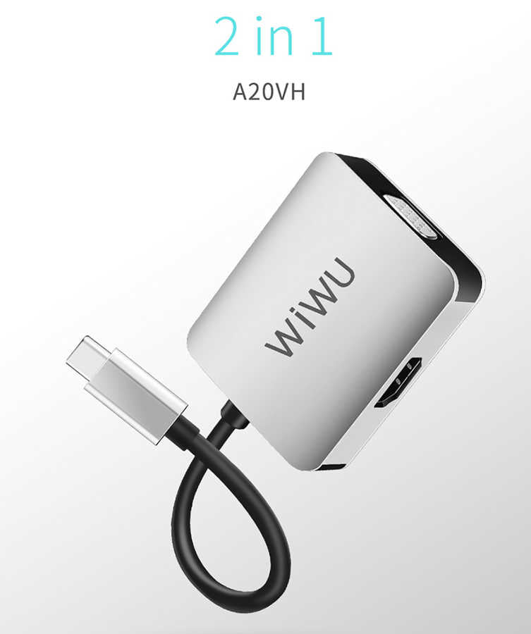 Wiwu Alpha A20VH 2 in 1 Type-C Hub Gri