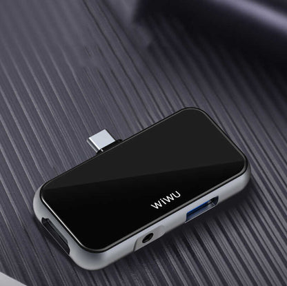 Wiwu Alpha T5 Pro 4 in 1 Type-C Hub Siyah