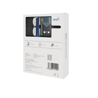 Wiwu Ambassador Passport Wallet Pasaport Kart Sim Bölmeli Cüzdan PU Deri Siyah