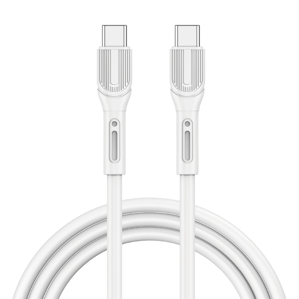 Wiwu Armor Wİ-C005 Kablo Ucu Korumalı Tasarım 100W Hızlı Şarj Özellikli Type-C To Type-C PD Kablo 1M Beyaz