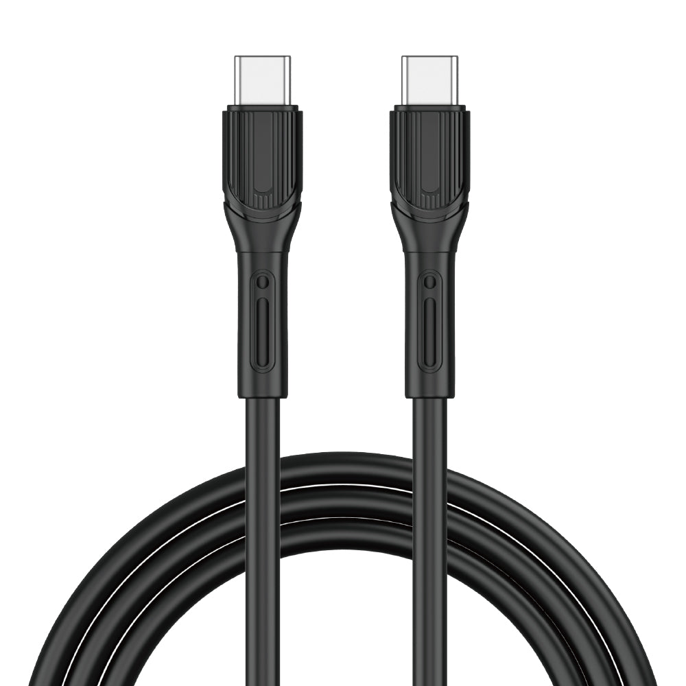 Wiwu Armor Wİ-C005 Kablo Ucu Korumalı Tasarım 100W Hızlı Şarj Özellikli Type-C To Type-C PD Kablo 1M Siyah