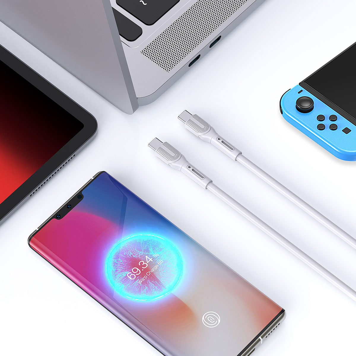 Wiwu Armor Wİ-C005 Kablo Ucu Korumalı Tasarım 100W Hızlı Şarj Özellikli Type-C To Type-C PD Kablo 1M Siyah