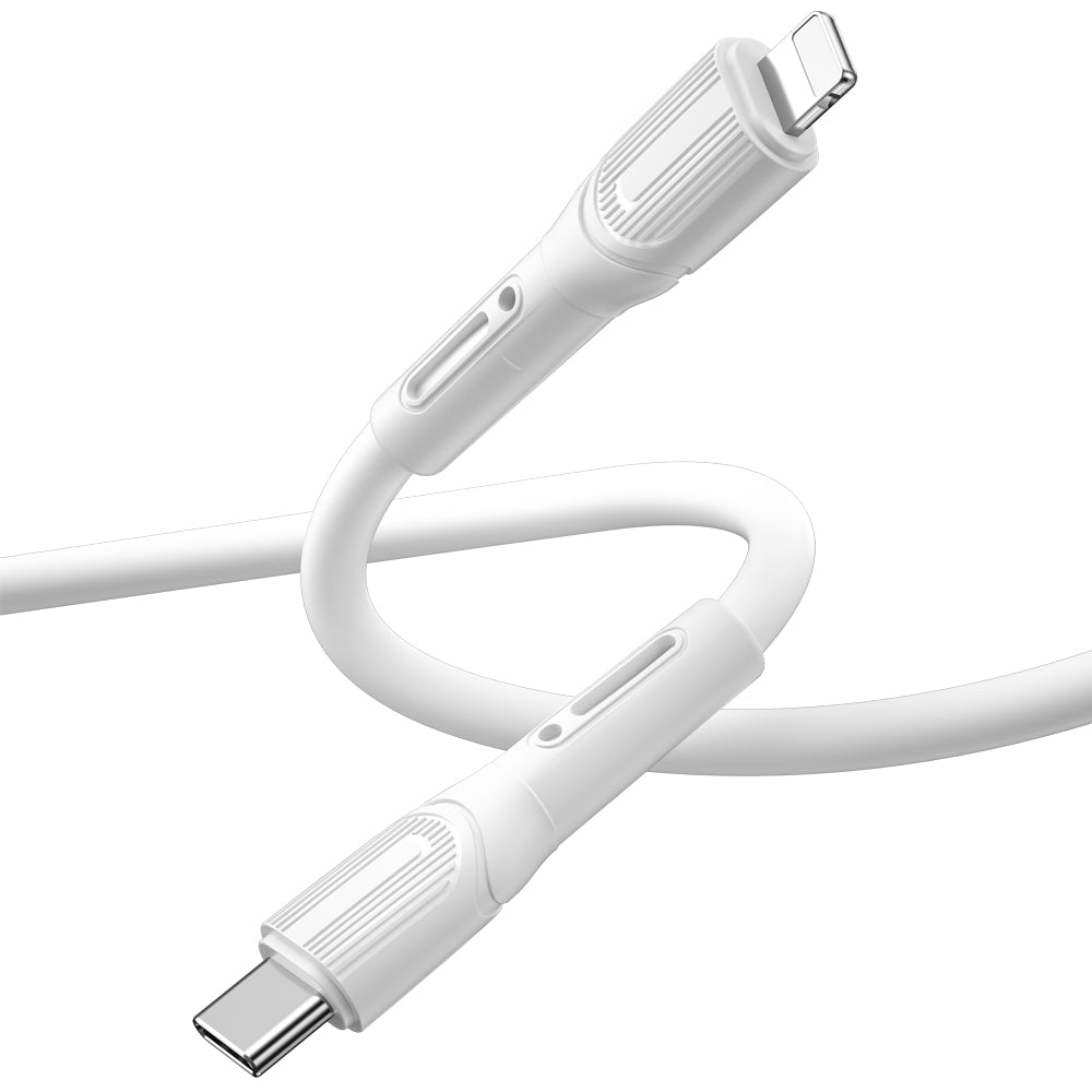 Wiwu Armor Wİ-C005 Kablo Ucu Korumalı Tasarım 20W Hızlı Şarj Özellikli Type-C to Lightning PD Kablo 1M Beyaz