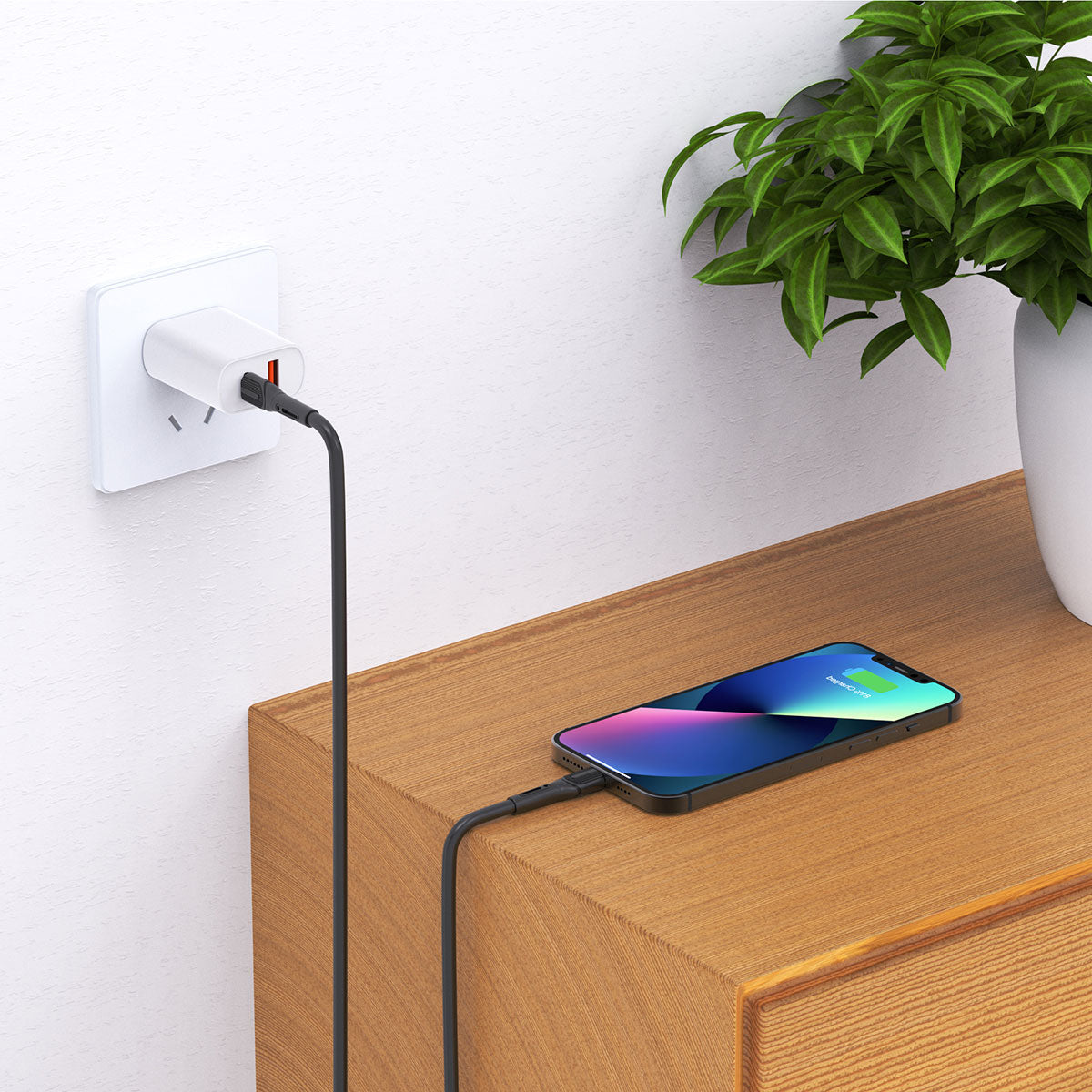 Wiwu Armor Wİ-C005 Kablo Ucu Korumalı Tasarım 20W Hızlı Şarj Özellikli Type-C to Lightning PD Kablo 1M Siyah