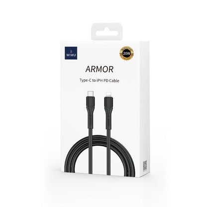 Wiwu Armor Wİ-C005 Kablo Ucu Korumalı Tasarım 20W Hızlı Şarj Özellikli Type-C to Lightning PD Kablo 1M Beyaz