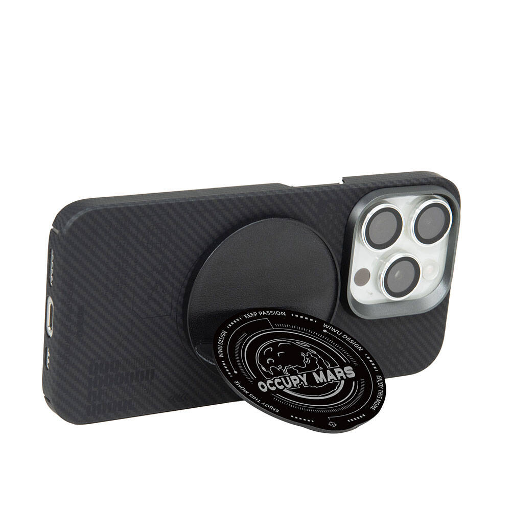 Wiwu B1 Magnetik Özellikli Occupy Mars Tasarımlı Parmak Ring Stand Siyah