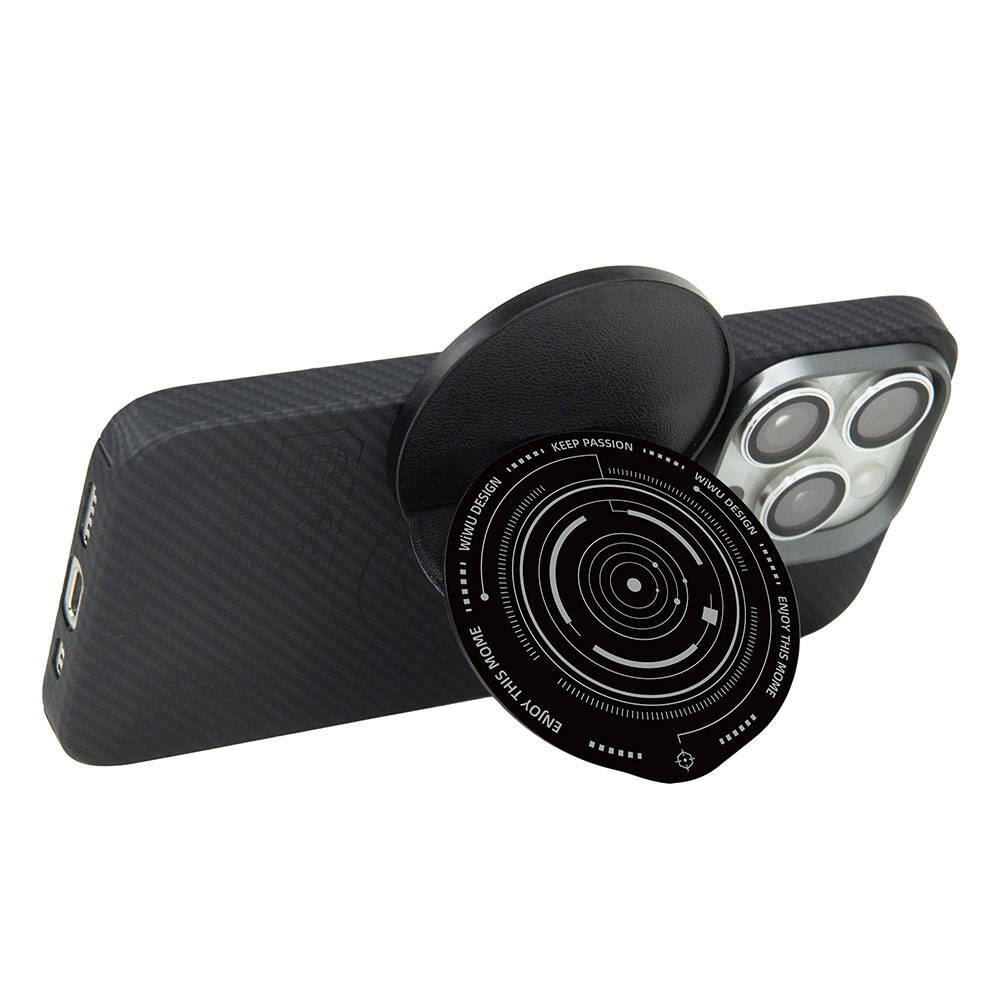 Wiwu B2 Magnetik Özellikli Keep Passion Tasarımlı Parmak Ring Stand Siyah