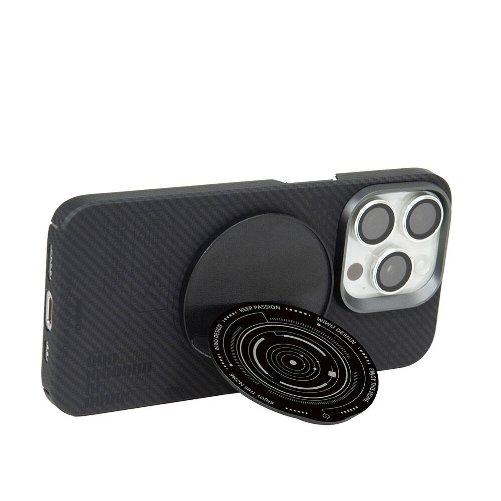 Wiwu B2 Magnetik Özellikli Keep Passion Tasarımlı Parmak Ring Stand Siyah