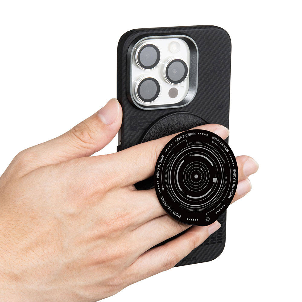 Wiwu B2 Magnetik Özellikli Keep Passion Tasarımlı Parmak Ring Stand Siyah