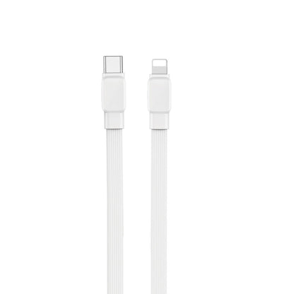 Wiwu Bravo Wİ-C004 Yassı Tasarım 20W Hızlı Şarj Özellikli Type-C to Lightning PD Kablo 1M Beyaz