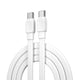 Wiwu Bravo Wİ-C004 Yassı Tasarım 60W Hızlı Şarj Özellikli Type-C To Type-C PD Kablo 1M Beyaz