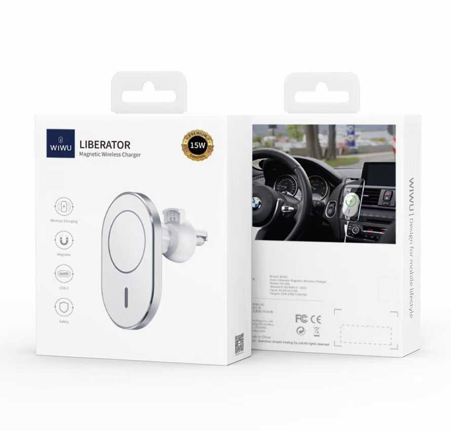 Wiwu CH-306 Magnetic Wireless Charging Car Mount Araç Telefon Tutucu Gümüş