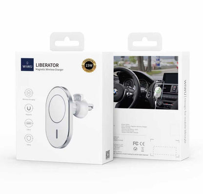 Wiwu CH-306 Magnetic Wireless Charging Car Mount Araç Telefon Tutucu Gümüş