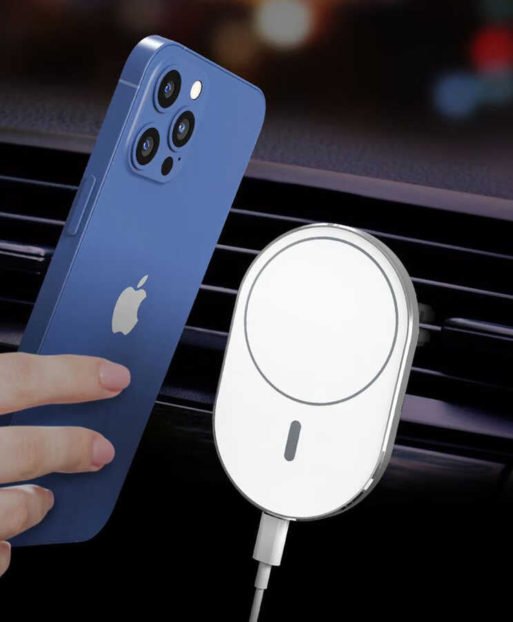 Wiwu CH-306 Magnetic Wireless Charging Car Mount Araç Telefon Tutucu Gümüş