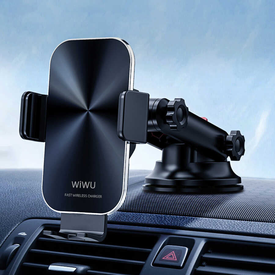 Wiwu CH-307 Liberator Wireless Charging Mount Araç Telefon Tutucu Siyah