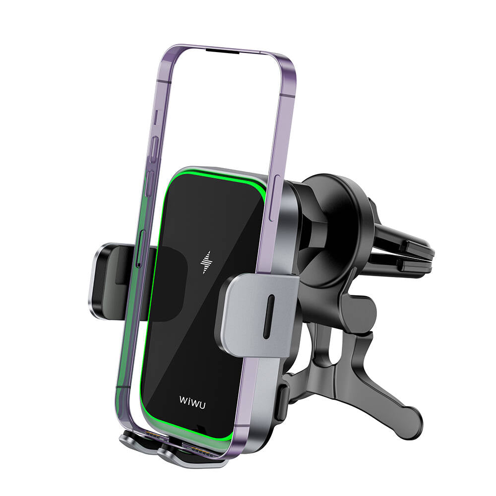 Wiwu CH-313 Kablosuz Şarj Özellikli Uzayabilen Vantuzlu Araç İçi Telefon Tutucu Siyah