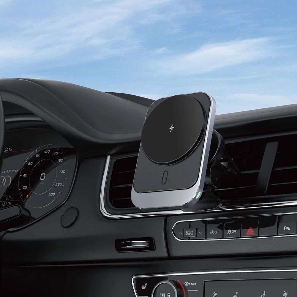 Wiwu CH-314 Manyetik Kablosuz Şarj Özellikli Araç Telefon Tutucu Havalandırma Tasarım Siyah