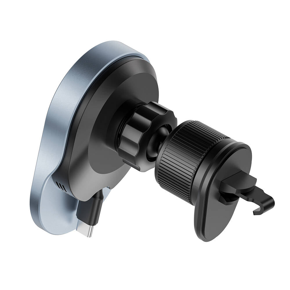 Wiwu CH-315 Lacey Manyetik Kablosuz Şarj Özellikli Araç İçi Telefon Tutucu Havalandırma Tasarım Gri