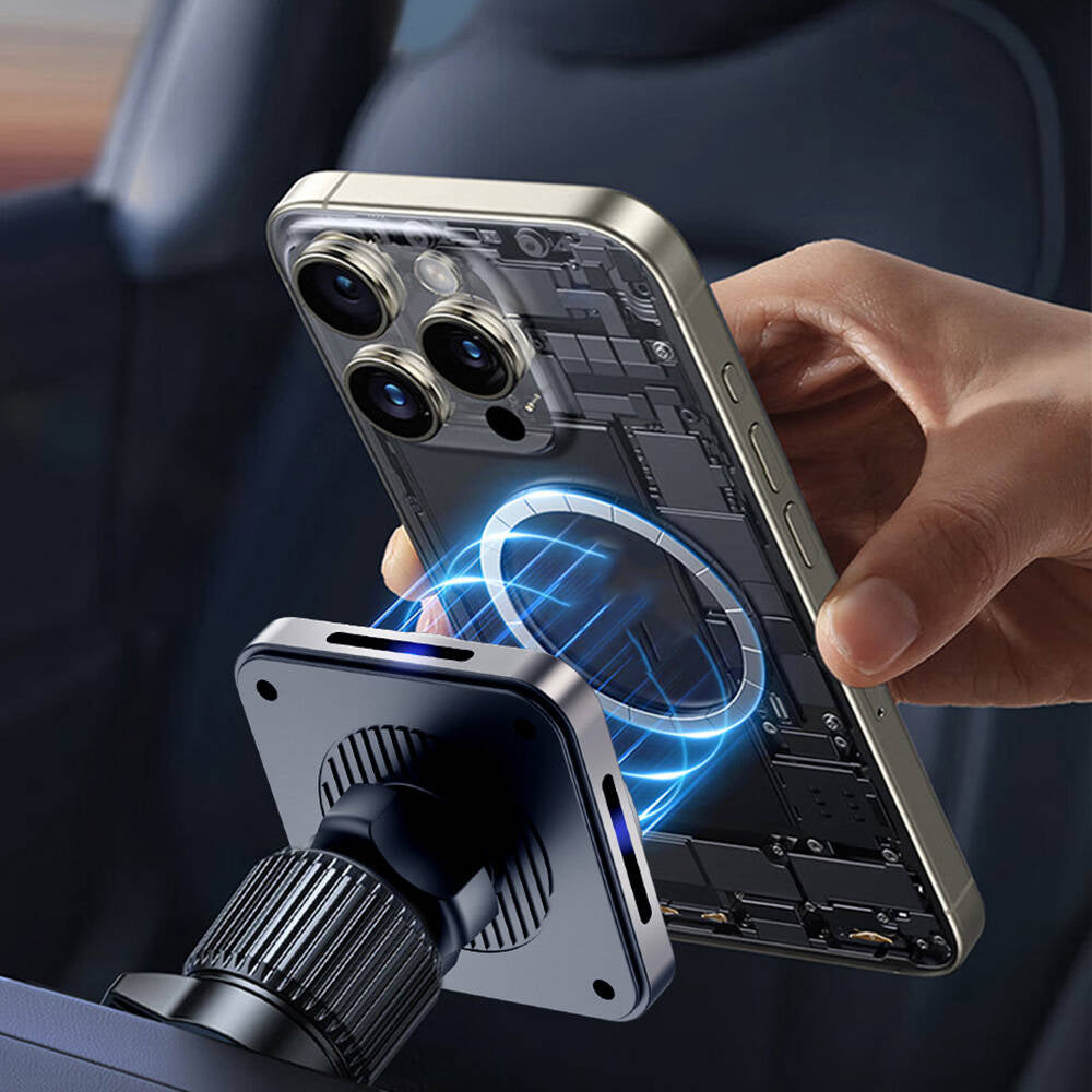 Wiwu CH-318 Magneto Serisi M-safe Şarj Özellikli Havalandırma Tasarım Araç Telefon Tutucu Siyah