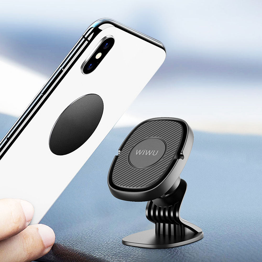 Wiwu CH007 360 Derece Dönebilen Magnetik Düz Zemin Versiyon Araç Telefon Tutucu Siyah
