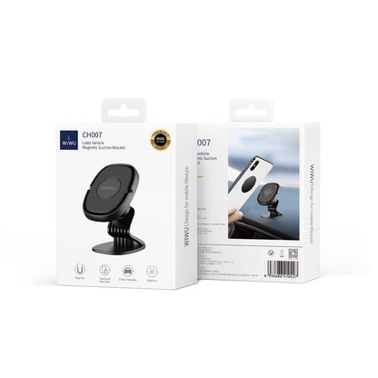 Wiwu CH007 360 Derece Dönebilen Magnetik Düz Zemin Versiyon Araç Telefon Tutucu Siyah