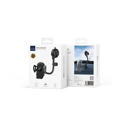 Wiwu CH016 Otomatik Mekanizmalı Esnek Spiralli Vantuzlu Tasarım Araç Telefon Tutucu Siyah