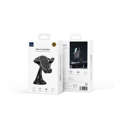 Wiwu CH019 Telefon Ağırlığı İle Çalışan Vantuzlu Tasarım Araç Telefon Tutucu Siyah