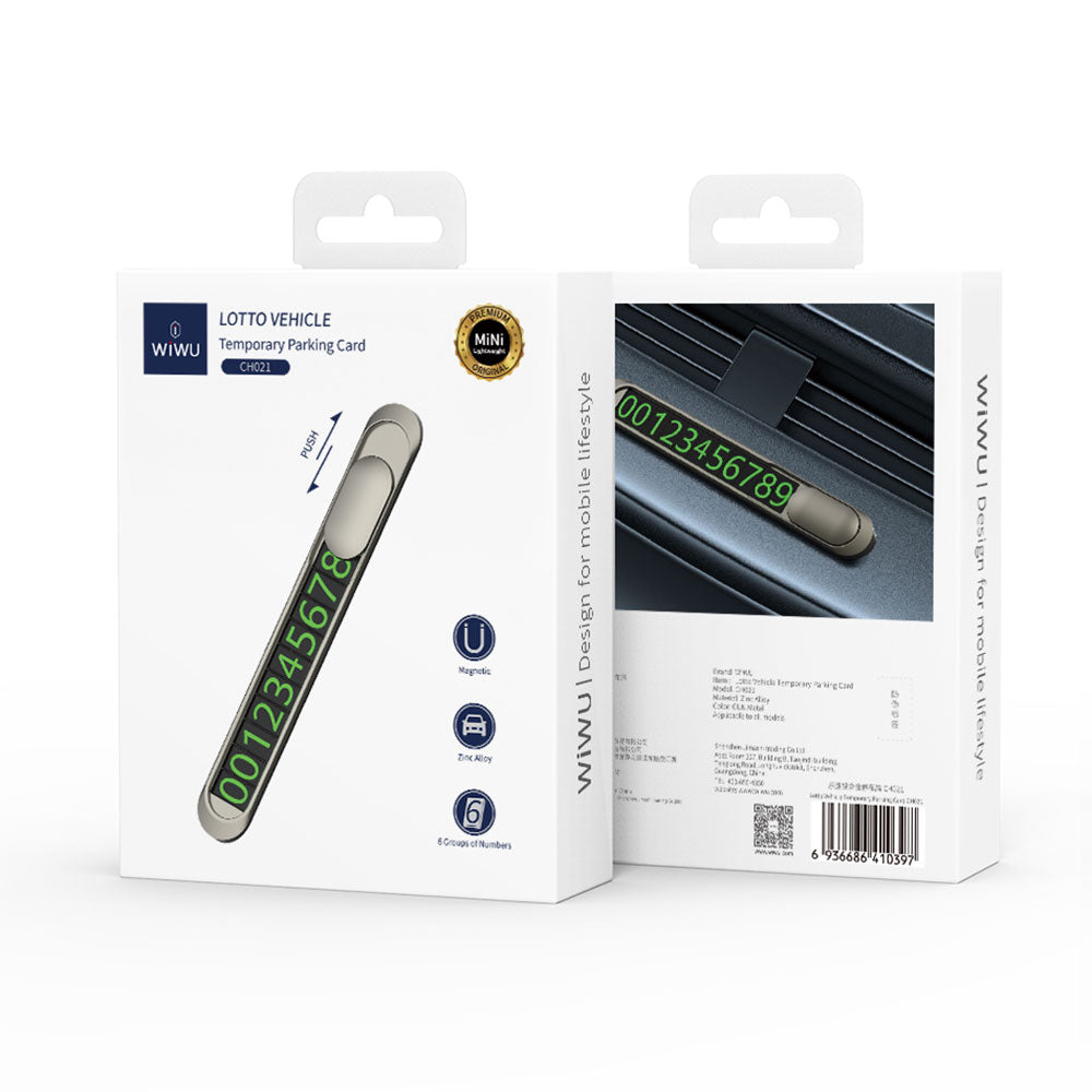 Wiwu CH021 Lotto Araç Park Numaratörü Açılıp Kapanabilen Gri