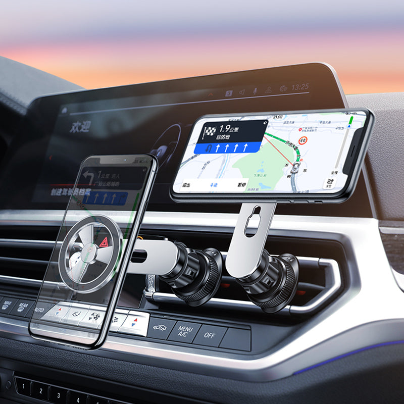 Wiwu CH026 360 Derece Dönebilen Havalandırma Tasarım Araç Telefon Tutucu Gümüş