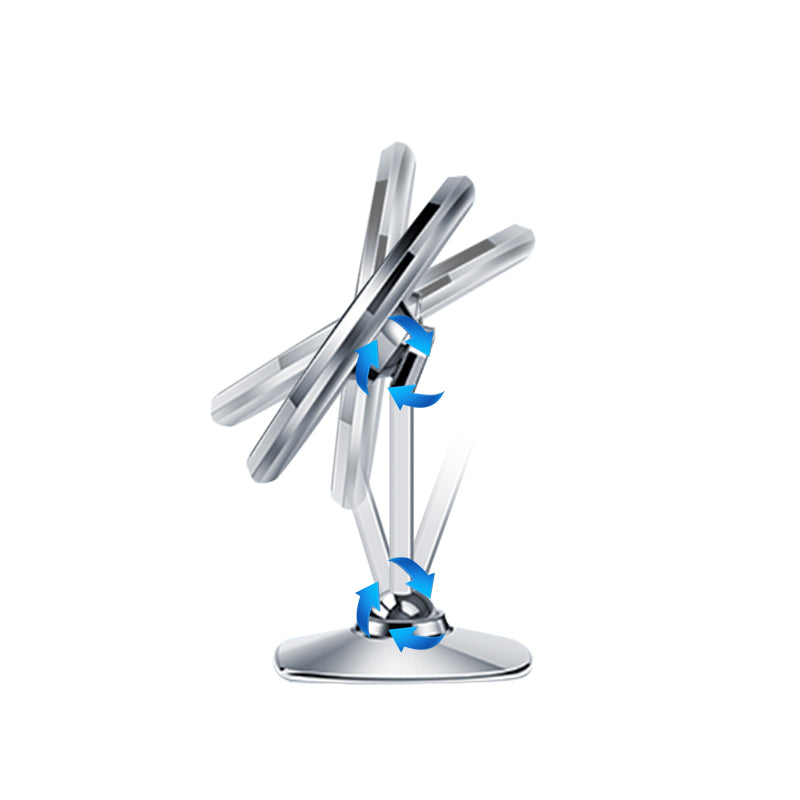 Wiwu CH027 360 Derece Dönebilen Magnetik Düz Zemin Versiyon Araç Telefon Tutucu Gümüş