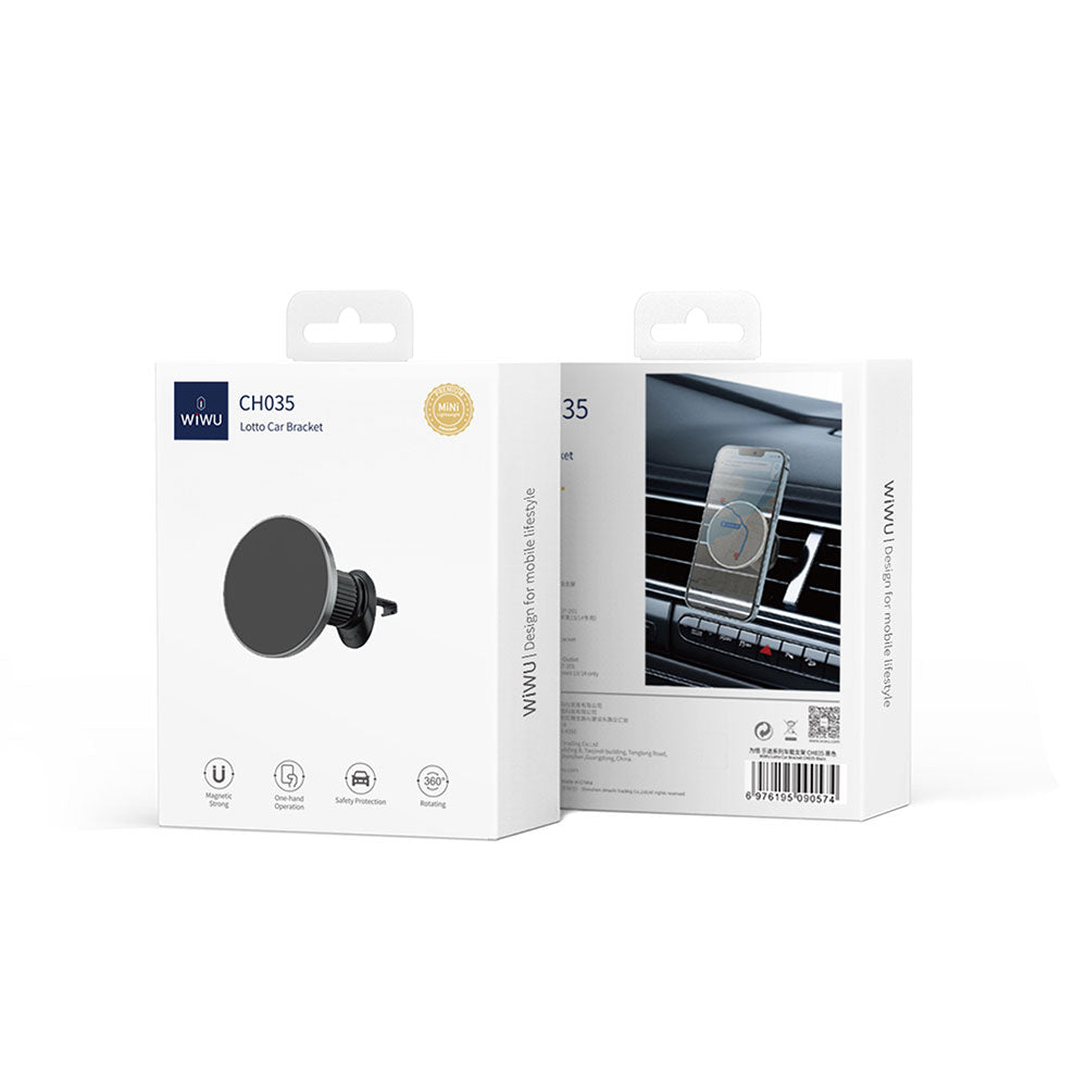 Wiwu CH035 360° Derece Dönebilen Havalandırma Tasarım Araç Telefon Tutucu Siyah