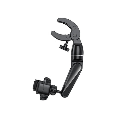 Wiwu CH039 Araç İçi Dikiz Aynası 360 Derece Dönebilen Oynar Başlıklı Telefon Tutucu Siyah