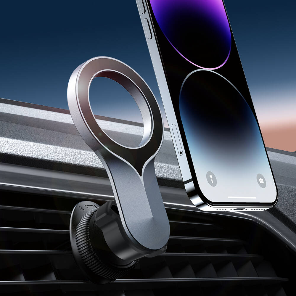Wiwu CH50 360 Derece Dönebilen Havalandırma Tasarım Magnetik Araç Telefon Tutucu Siyah