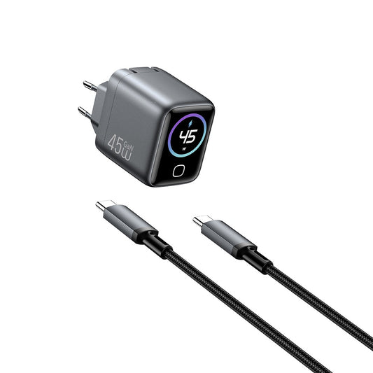 Wiwu CHG500 Voyager Serisi GaN Teknolojili PD/QC TFT Göstergeli Hızlı Şarj Başlığı 45W