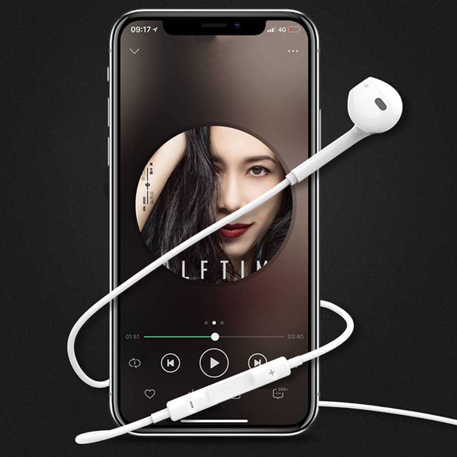 Wiwu Earbuds 302 Tak Çalıştır Lightning Kulaklık Beyaz