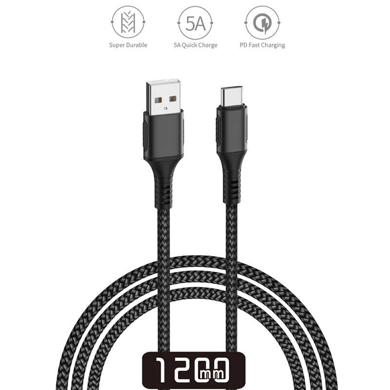 Wiwu F12 Kablo Phaeton Type-C Usb Kablo Siyah