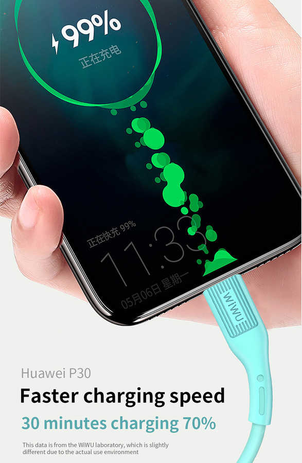 Wiwu G50 Vivid Type-C Usb Kablo Mavi