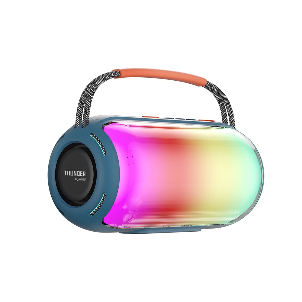 Wiwu H6 RGB Işıklı Askılı TWS Bluetooth Speaker Hoparlör v5.3 16W Mavi